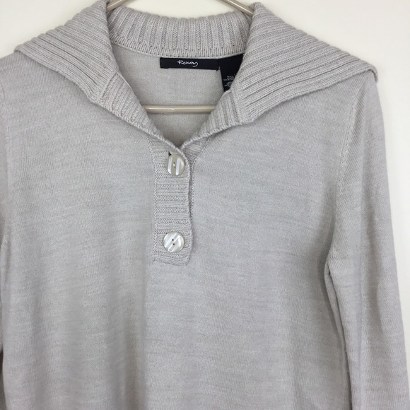 Raisey Shawl Neck Sweater Button Accents Large☺️ - Picture 2 of 4